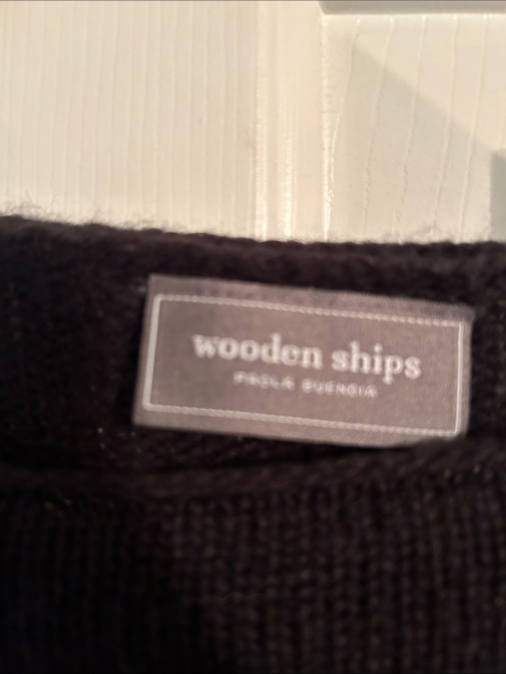 Wooden Ships Black Sweater with Cream 'CHAMPAGNE PLEASE' Text - Picture 2 of 4